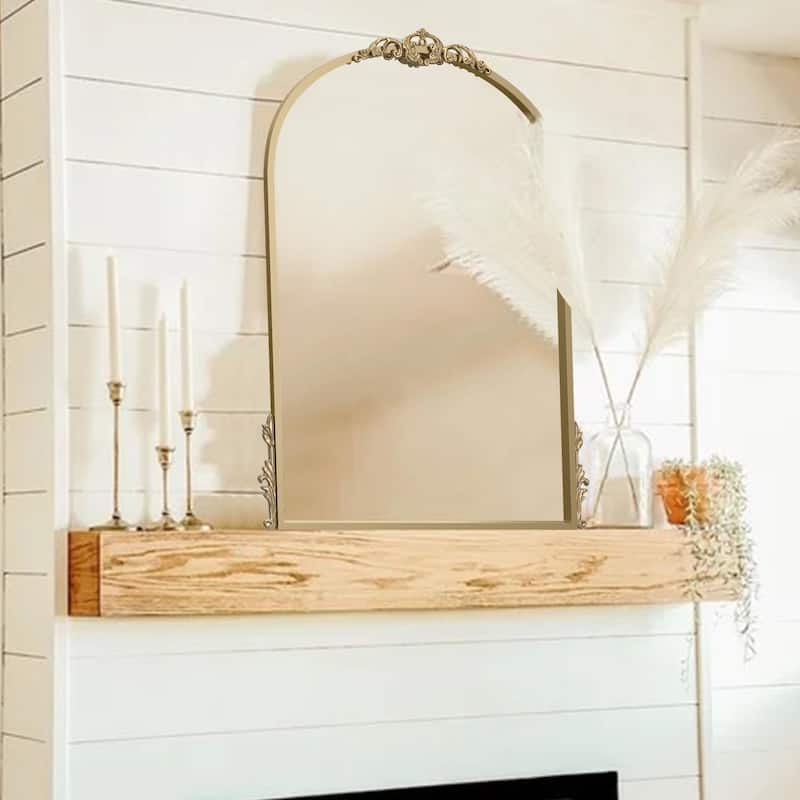 Traditional Arched Mirror Baroque Style Mirror - 24X32 - Gold