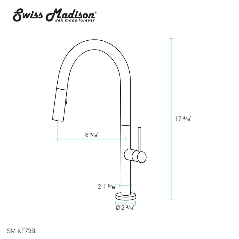 Swiss Madison SM-KF73 Chalet 1.5 GPM Single Hole Pull Down Kitchen