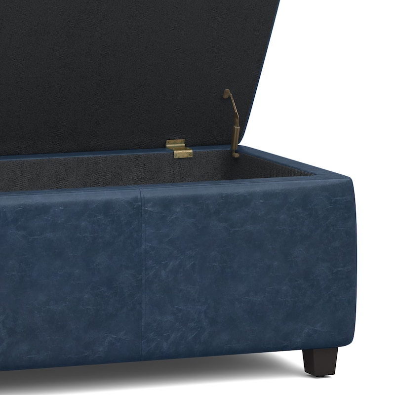 WYNDENHALL Franklin 48-in. Wide Contemporary Rectangular Storage Ottoman