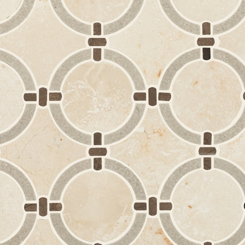 Daltile Raine Linked Ring Honed Natural Stone Mosaic Tile (Set of 10) (9.60 SQFT Per Carton)