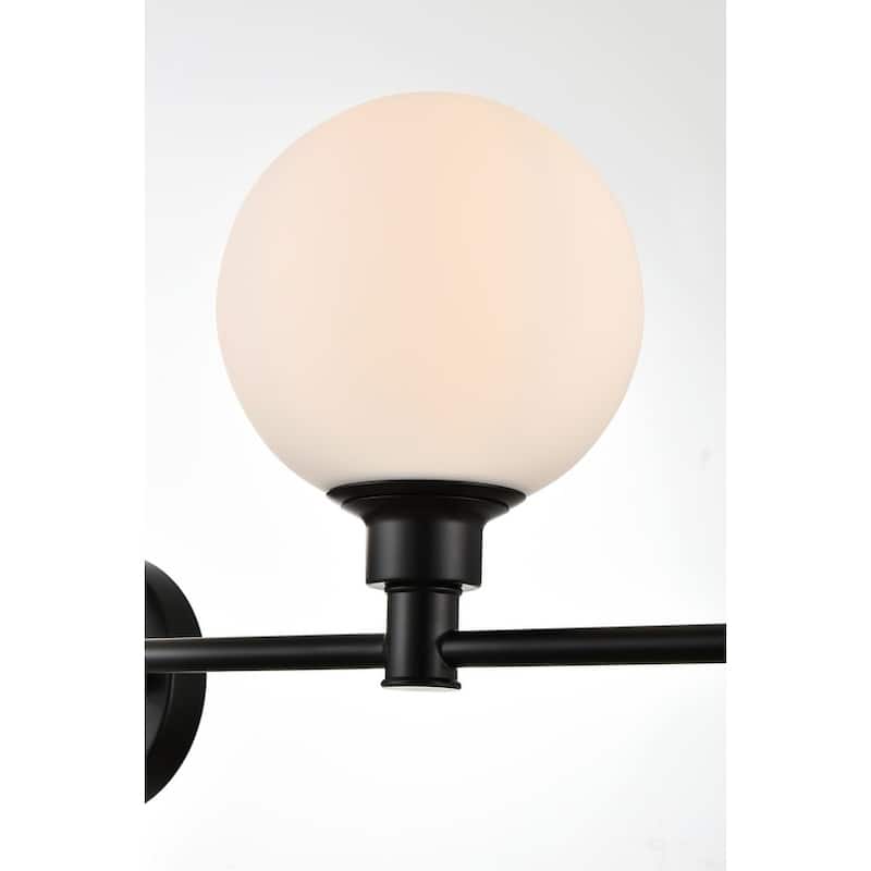 Corda 1 Light Black and Frosted White Bath Sconce