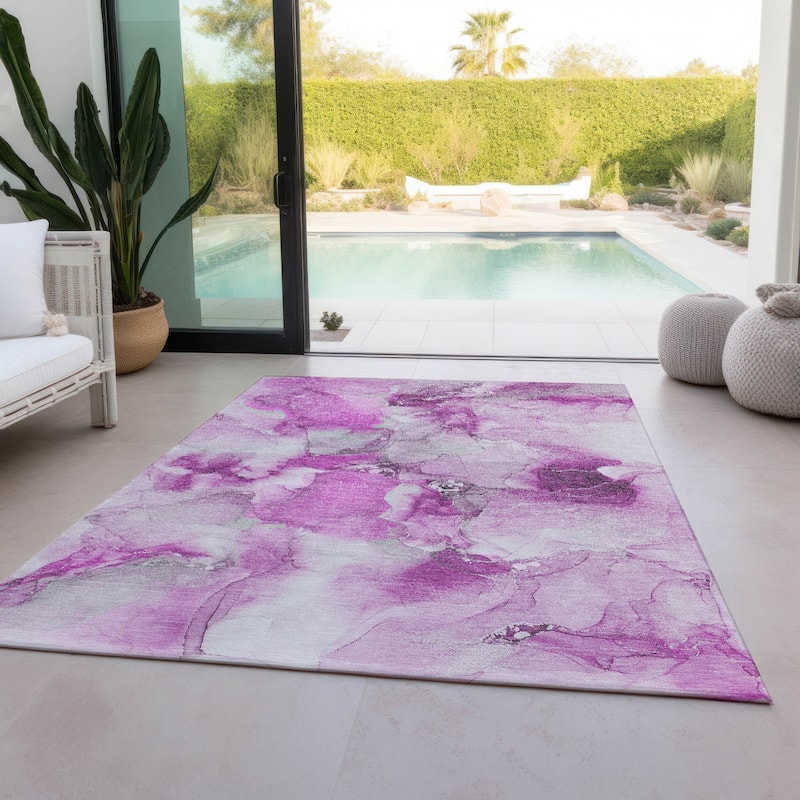 Daso Contemporary Abstract Weather Resistant Timeless Fusion Outdoor Rug
