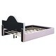 preview thumbnail 8 of 11, Pink Upholstered Platform Bed with LED Headboard