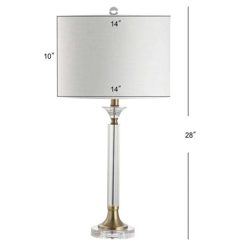 Barnard 28" Crystal/Metal LED Table Lamp, Clear/Brass Gold (Set of 2) by JONATHAN Y
