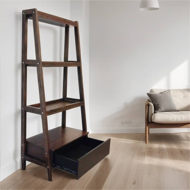 Wood Ladder Storage Shelf