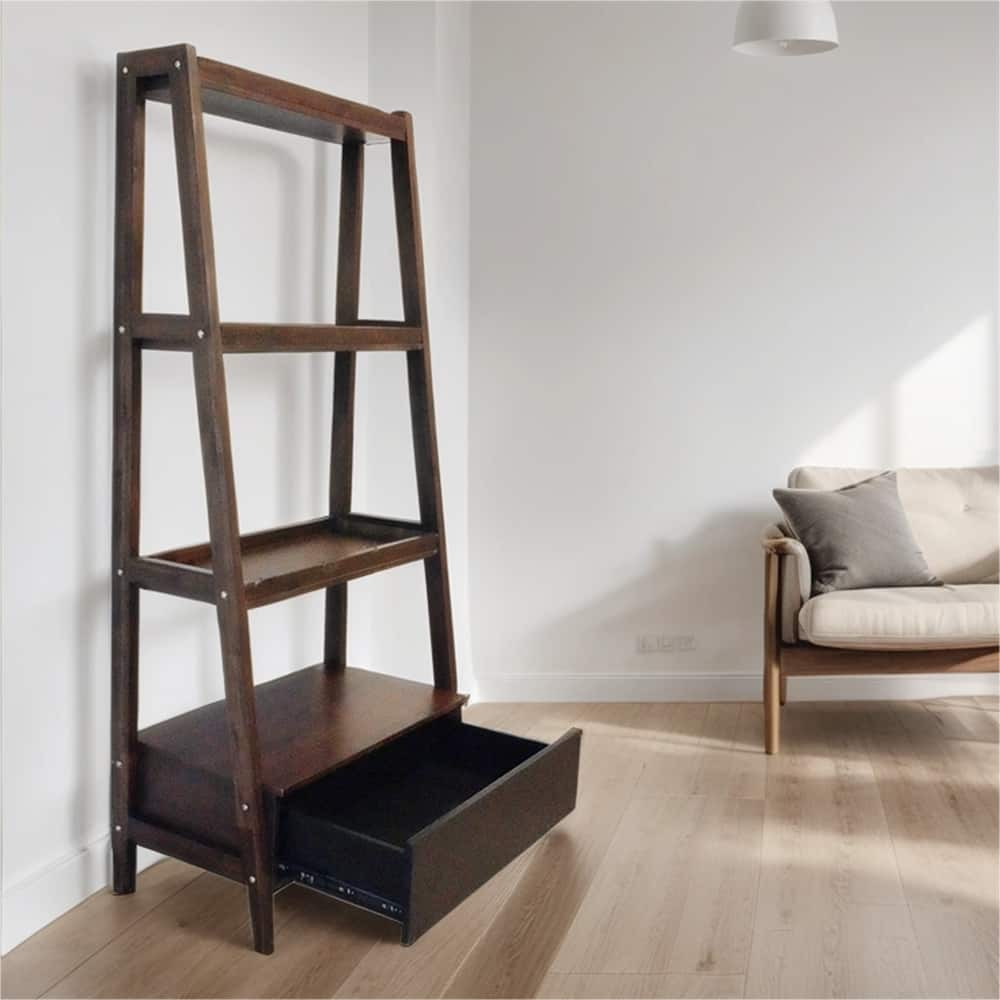 Wood Ladder Storage Shelf