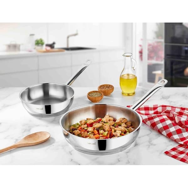 Gibson Home Crawson 7Pc Stainless Steel Cookware Set Chrome Red