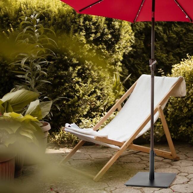 Steel Heavy Duty Patio Market Umbrella Base with 3 Adapters for Backyard - 20''x20'' (L x W x H)