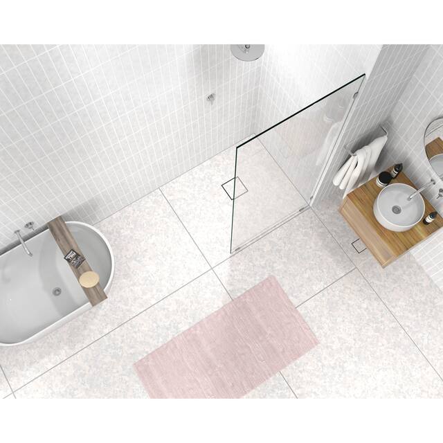 Glass Warehouse 78" x 34" Frameless Shower Door - Single Fixed Panel