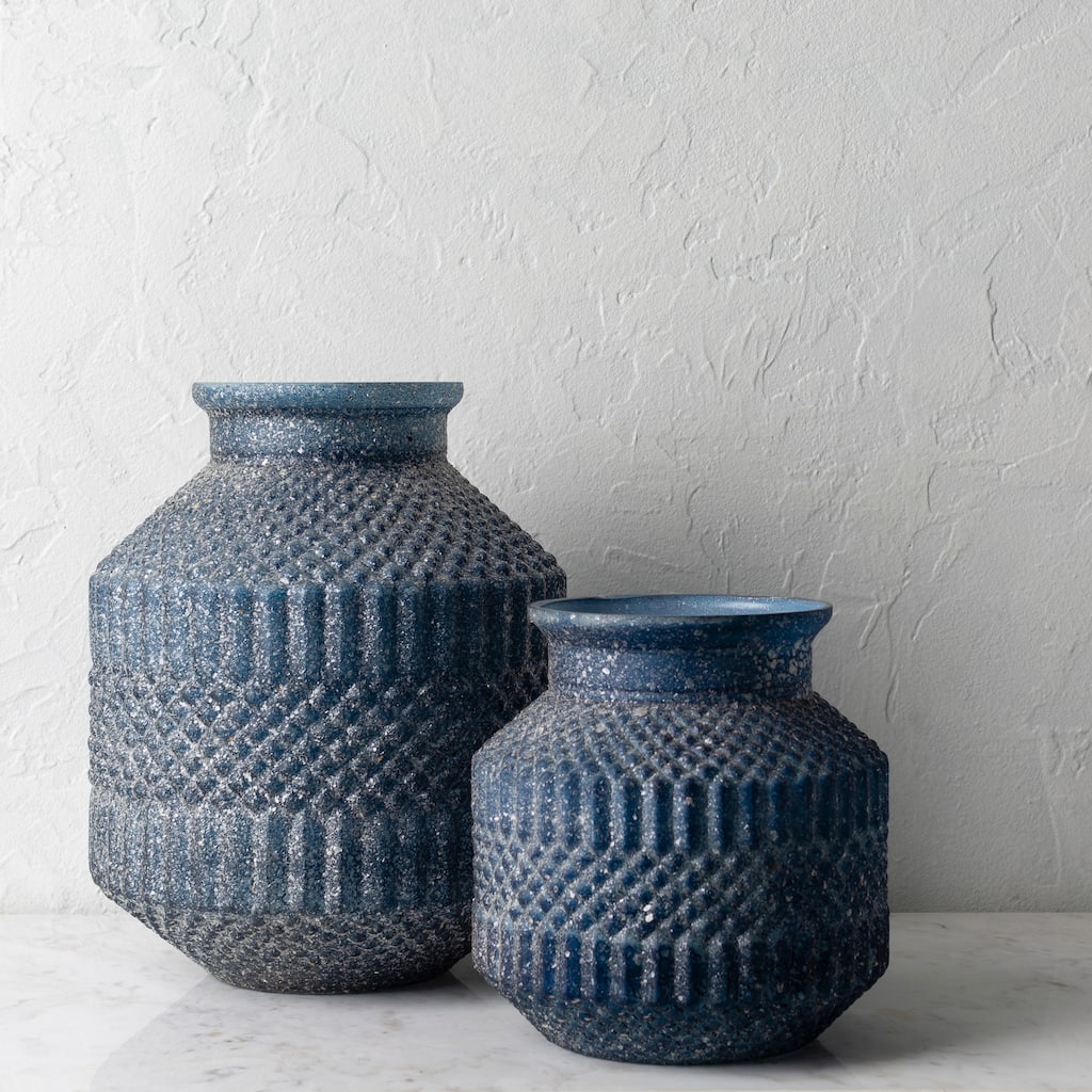 Livabliss Cena Boho Frosted Glass Vase Set (2-piece)