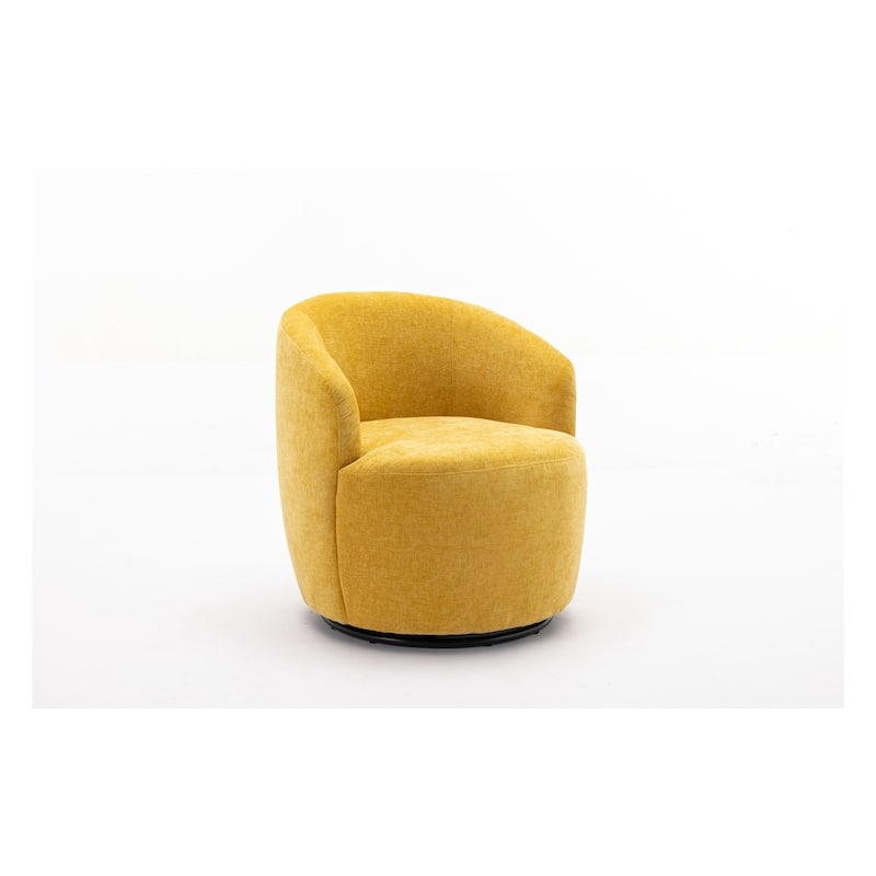 Chenille Fabric Swivel Accent Armchair Barrel Chair