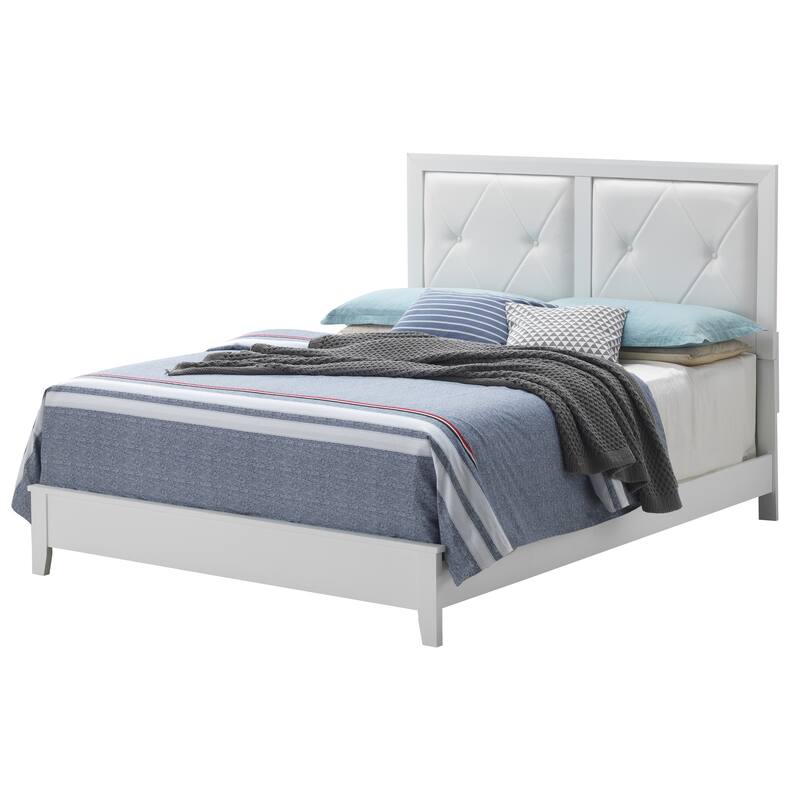 King Size MDF Platform Bed with Durable Construction and Easy Assembly - White