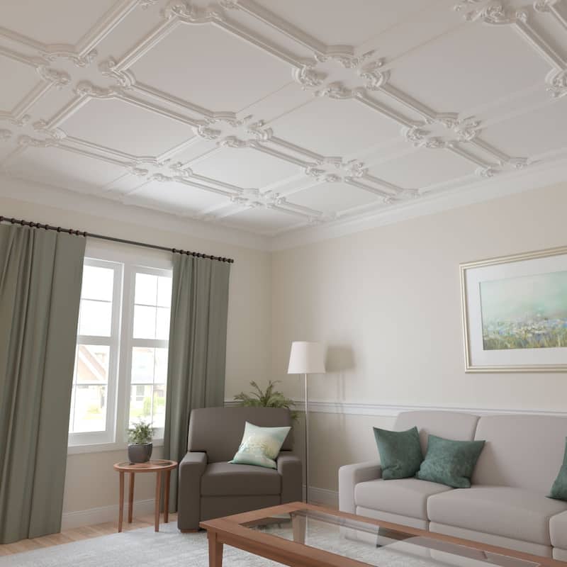 13 1/4"W x 10 5/8"H x 1 1/8"P Pompeii Panel Moulding Corner, Left (matches moulding PML02X00PO)