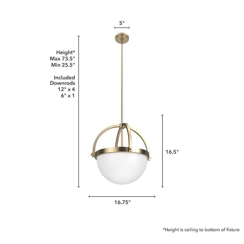 Hunter Wedgefield 3 Light Orb Pendant - Island, Dining Room - Transitional, Contemporary