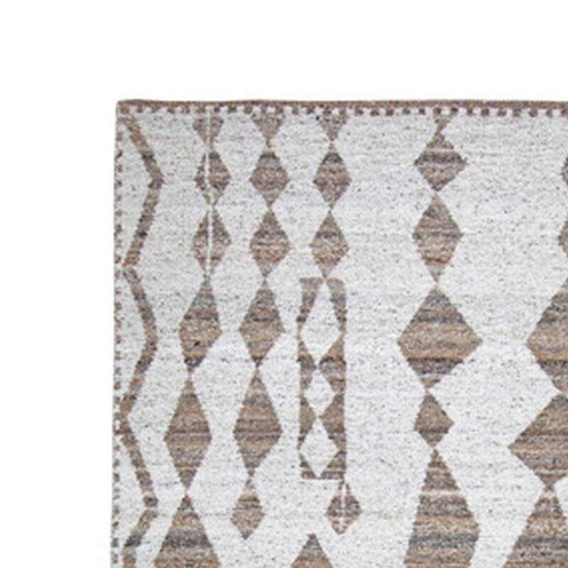 Betty 5 x 7 Area Rug, Geometric Pattern, Beige Brown Polyester, Cotton - 5 x 7