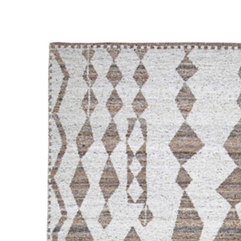 Betty 8 x 10 Area Rug, Geometric Pattern, Beige Brown Polyester, Cotton - 8 x 10