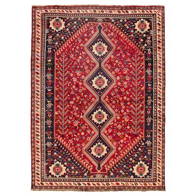 ECARPETGALLERY Hand-knotted Melis Red Wool Rug - 6'11 x 9'6
