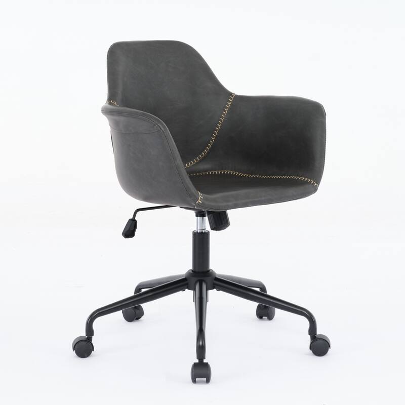 Ergonomic Chair Armchair with Casters for Bedroom, Rustic Home Desk Chair Visitor Chair Gaming Chair