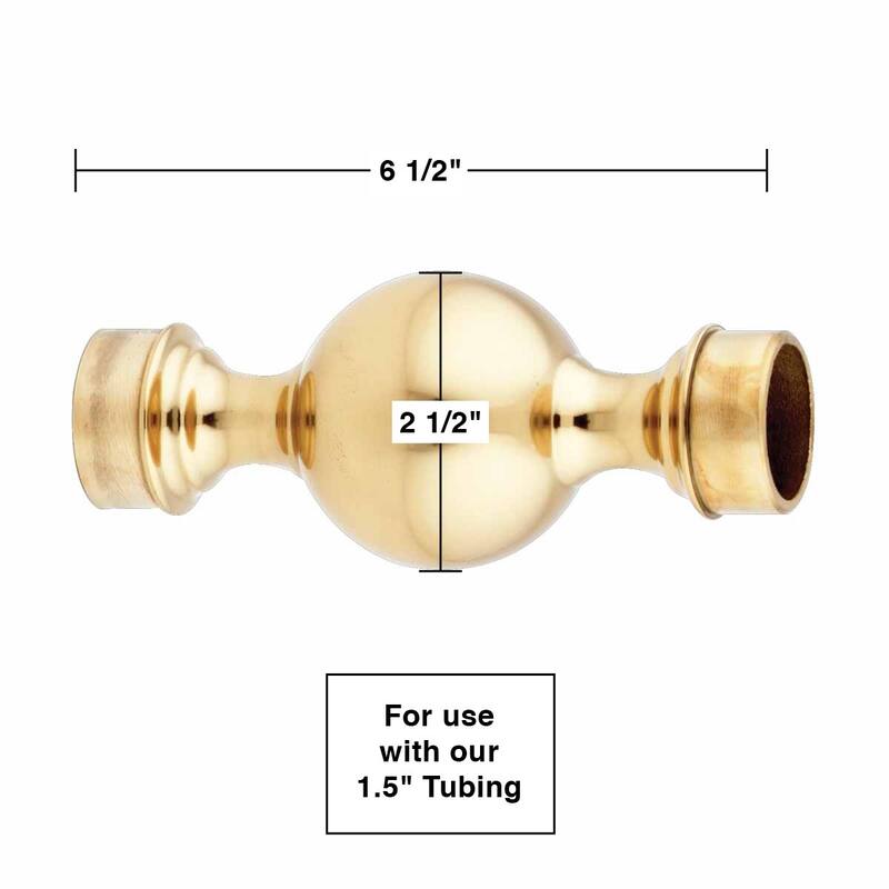 Brass Ball Joint Fitting 1.5" OD Bar Foot Rail Connector Renovators Supply - N/A