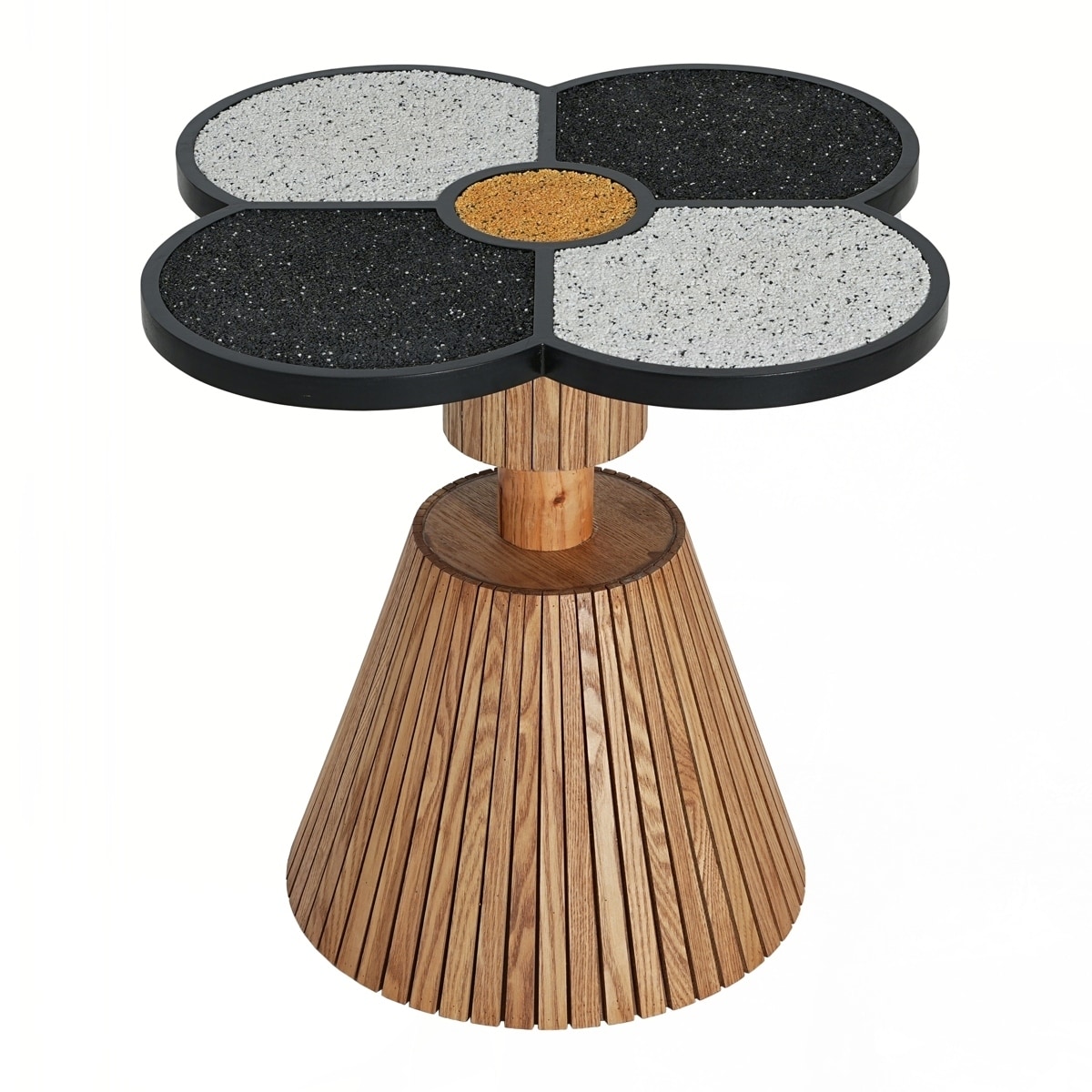 Accent Table with Wood-Grain Base