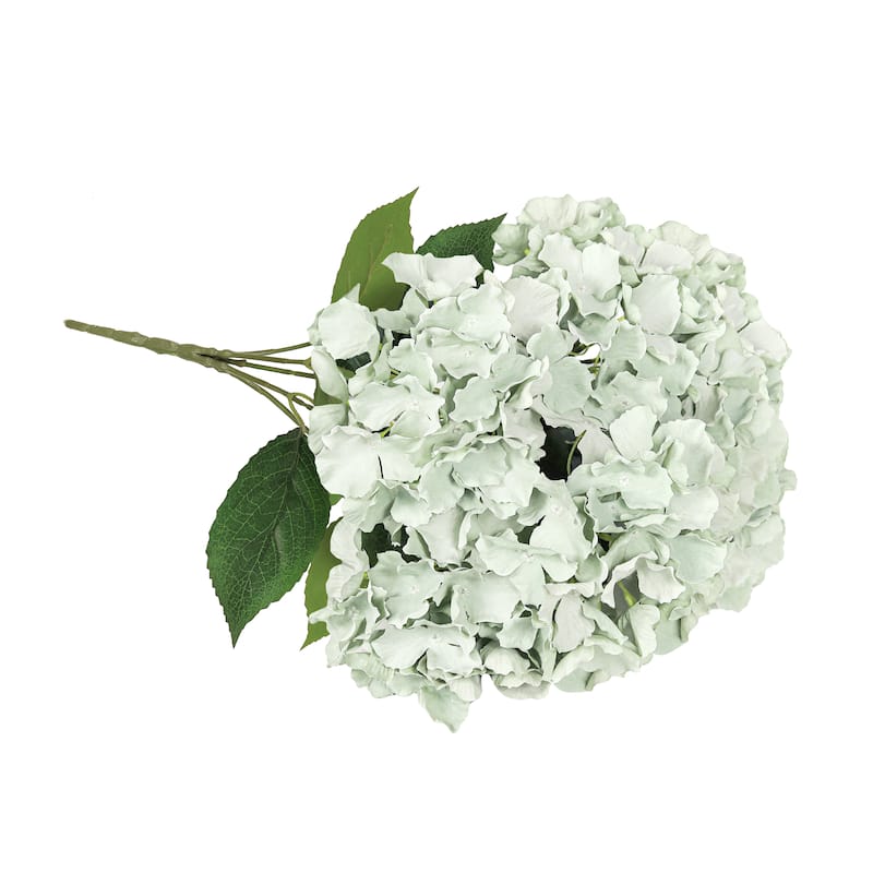 Set of 2 Light Sage Artificial Hydrangea Flower Stem Bush Bouquet 19in - 19" L x 12" W x 12" DP