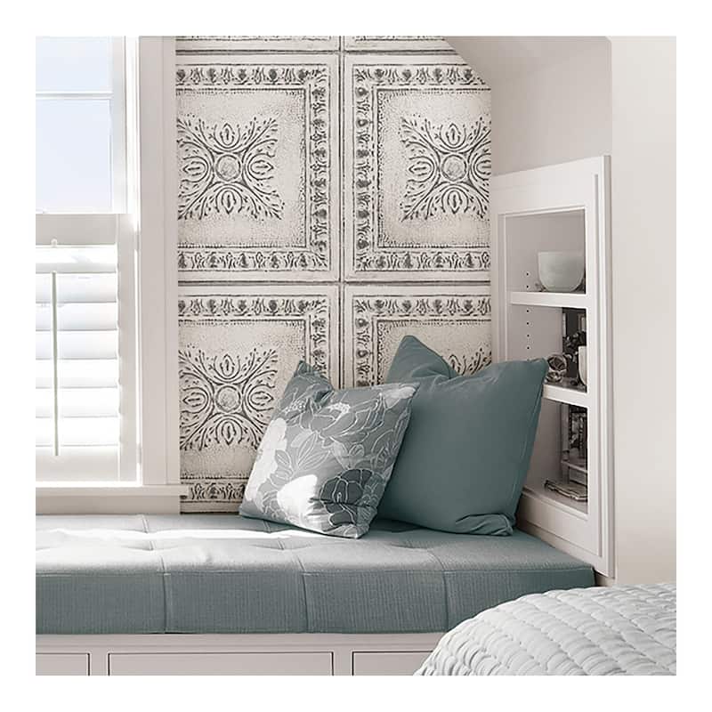 NuWallpaper Reclaimed Tin Peel & Stick Wallpaper - 216in x 20.5in x 0.025in