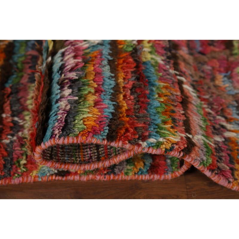 All-Over Trellis Moroccan Area Rug Hand-Knotted Wool Carpet - 5'9" x 10'0"