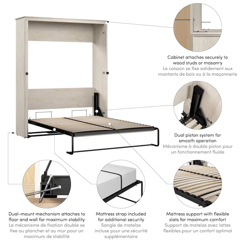 Key West 69W Queen Murphy Bed for Living Room or Guest Room by Bestar