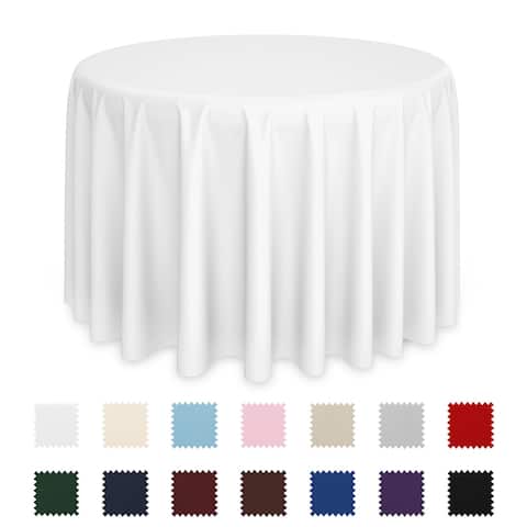 Round Polyester Fabric Tablecloth by Lann's Linens