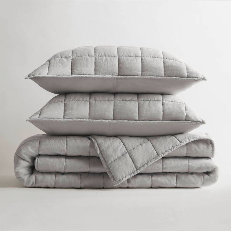 Harbor House French Flax Linen Garment Washed Quilt Set