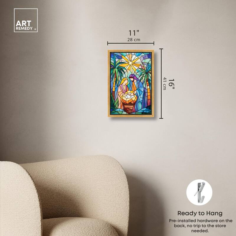 Holy Family Framed in Glass Canvas by Art Remedy