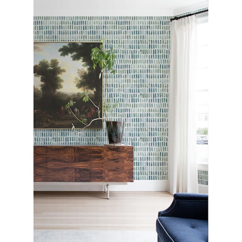 Scott Living Brynne Green Watercolor Wallpaper