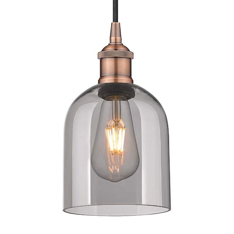 Innovations Lighting 616-1P 10 6 Bella Pendant Bella 6" Wide Cord-Hung - Antique Copper / Light Smoke