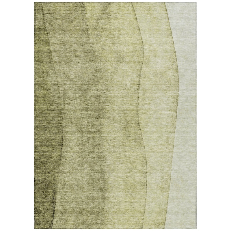 Machine Washable Indoor/ Outdoor Chantille Modern Horizon Rug