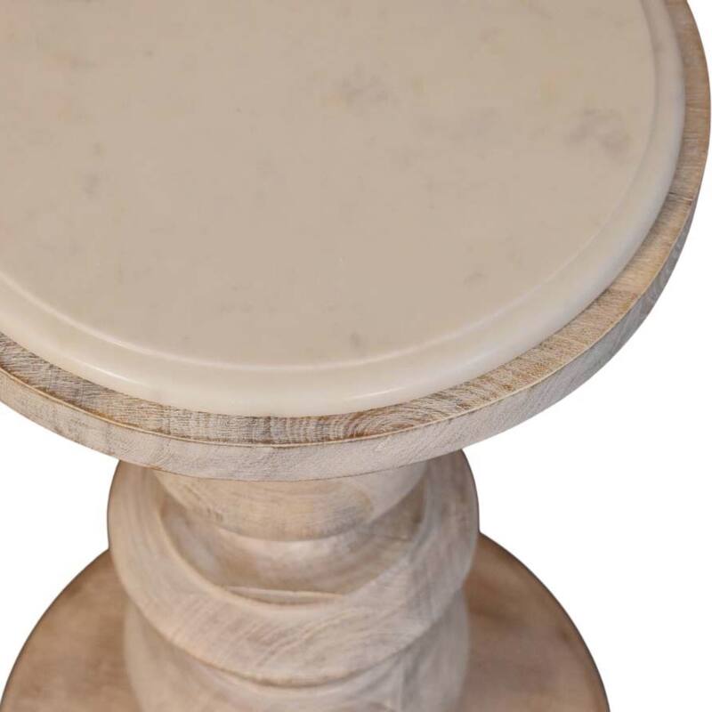 Artisan Furniture Solid Wood The Bellis Marble Accent Table,Marble desgin