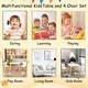 preview thumbnail 10 of 14, Kids Table and 2 Chairs Set,3 Pieces Rabbit Themed Toddler Table and Chair Set,Children Activity Play Table Set Solid Wood Legs