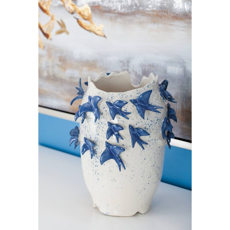White Ceramic 3D Bird Decorative Vase