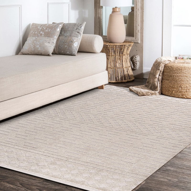JONATHAN Y Rabat High-Low Pile Moroccan Geometric Indoor/Outdoor Area Rug
