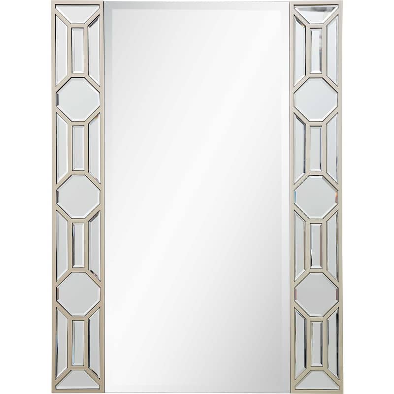 HomeRoots 35" Champagne Accent Wood Framed Mirror - 25.6' X '34.6' X '0.7