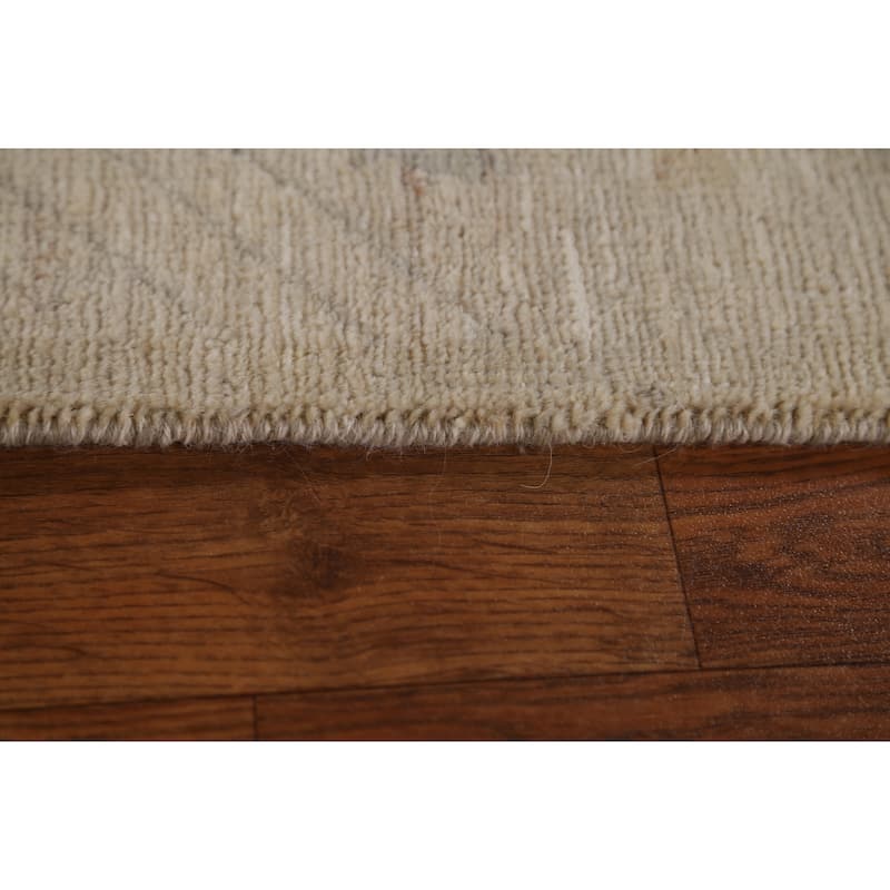 Geometric Art Deco Oriental Wool Area Rug Hand-knotted Foyer Carpet - 3'11" x 4'10"