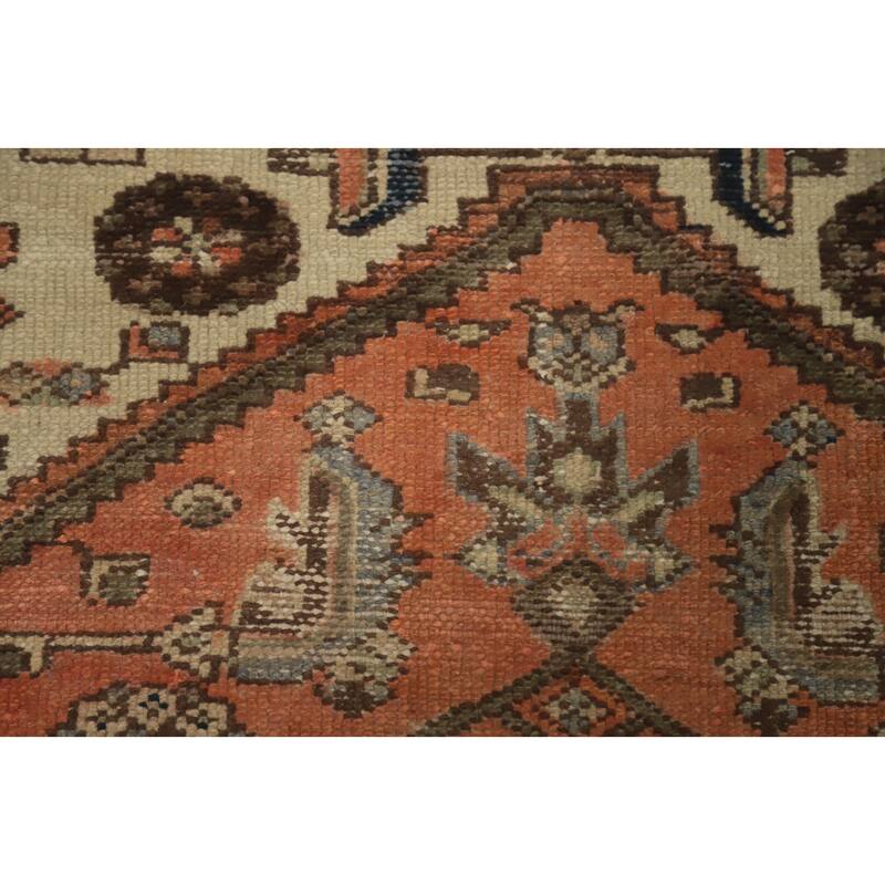 Hand Knotted Oriental 100% Wool Carpet Traditional Geometric Oranges & Rust Hamedan Area Rug - 6' 4'' X 3' 10''