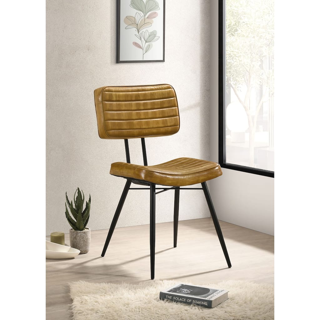 Misty Leather Upholstered Dining Side Chair (Set of 2)