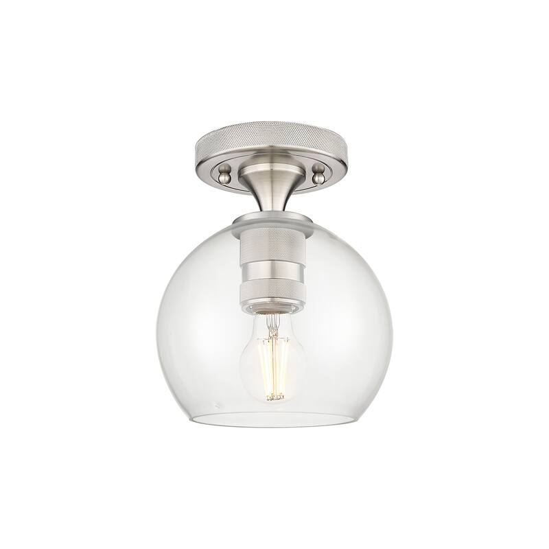 Innovations Lighting Downtown Urban - Crown Point - 1 Light 6" Athens Flush Mount - Clear/Satin Nickel