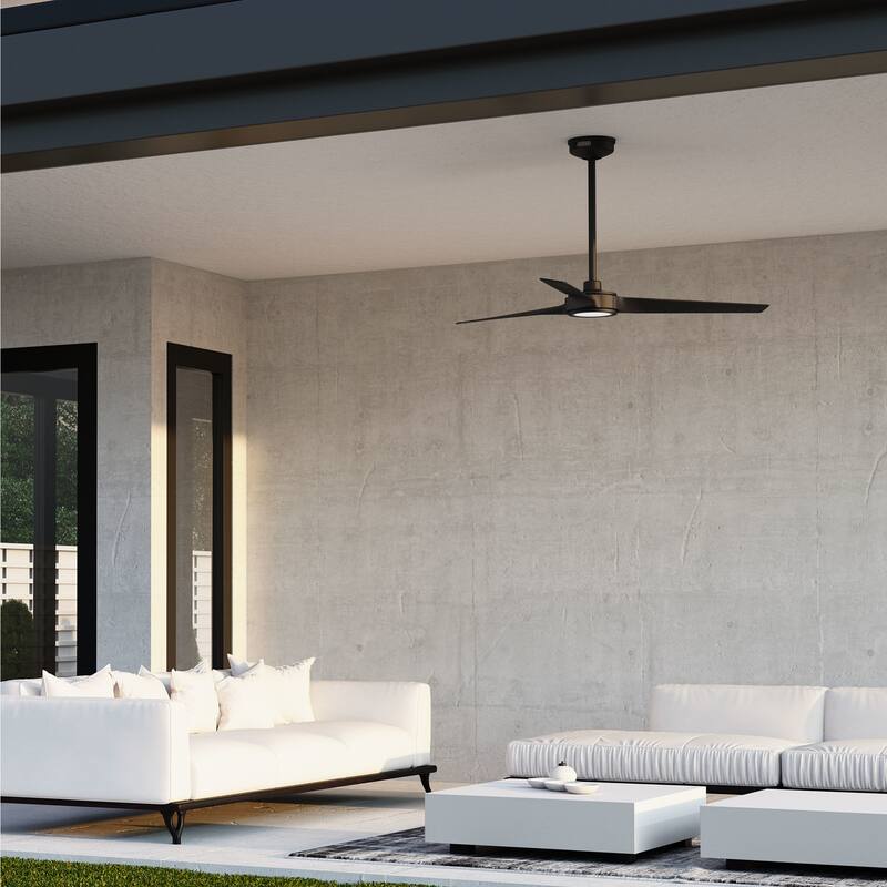 Hunter ZenTech Indoor / Outdoor 3-Blade Smart Ceiling Fan w/ LED Light and Handheld Remote - Modern & Contemporary.