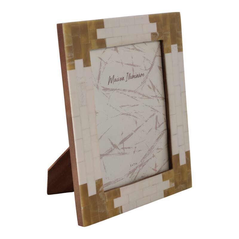 Bone Resin Decorative Picture Frame for Home Decor - 9" Ivory