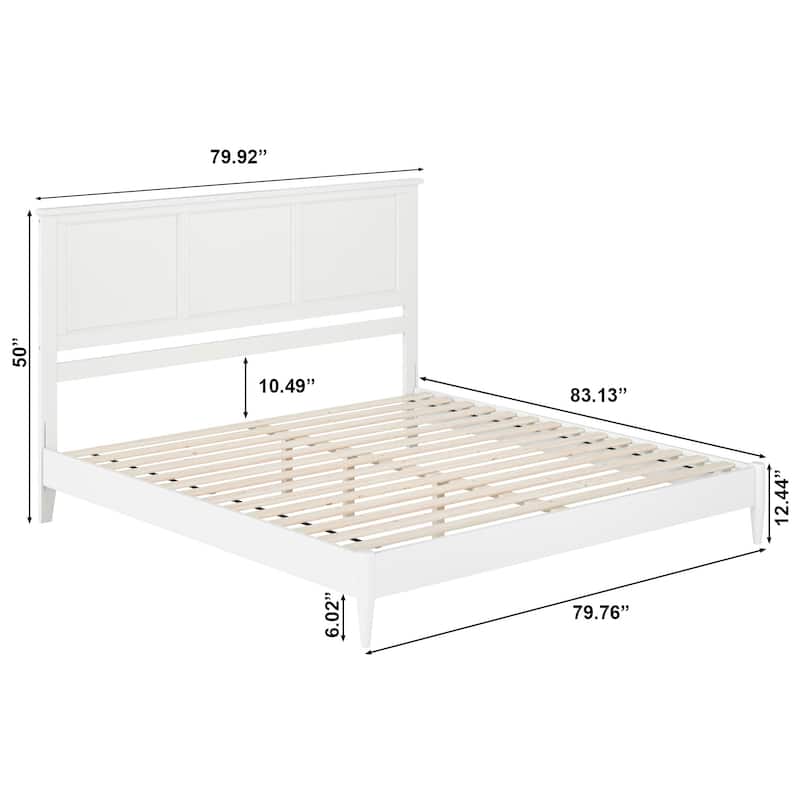 Charlotte Solid Wood Low Profile Platform Bed