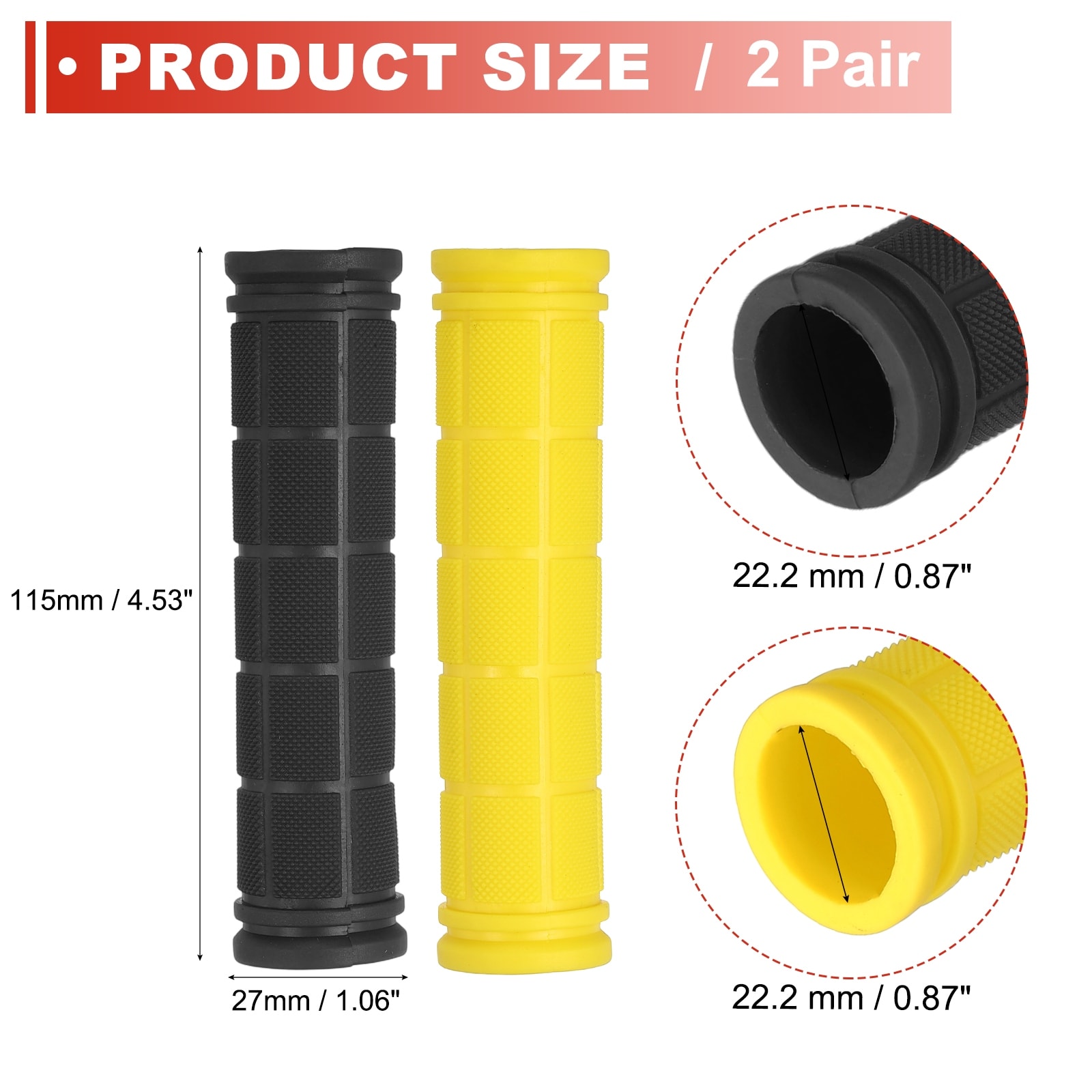 Soft Rubber Handlebar Grips, Bicycle Handlebar Grips - Standard