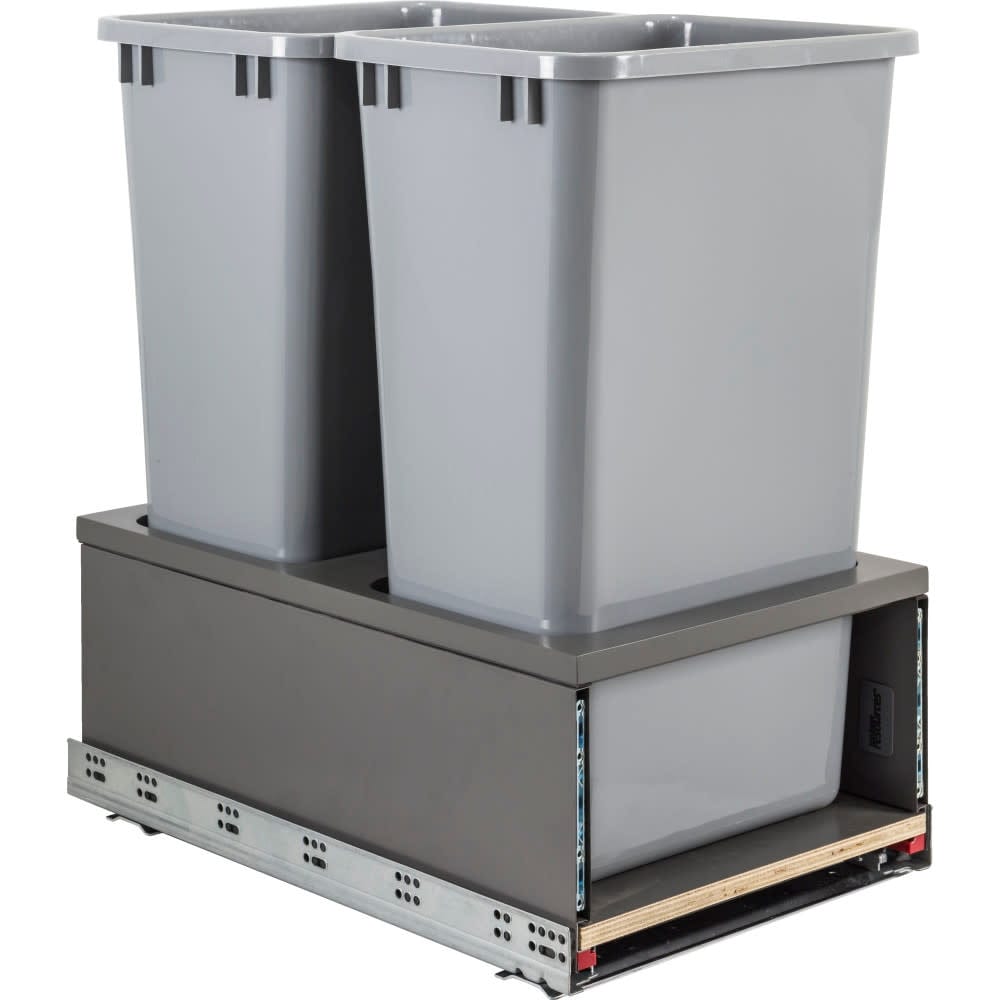 Hardware Resources CAN-MDB Series Bottom Mount Double Bin Trash Can
