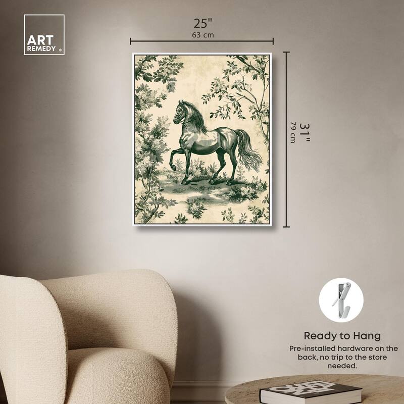 Equestrian Etching Canvas by Art Remedy
