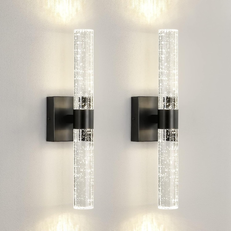 Led vanity light black wall light metal, crystal kitchen light